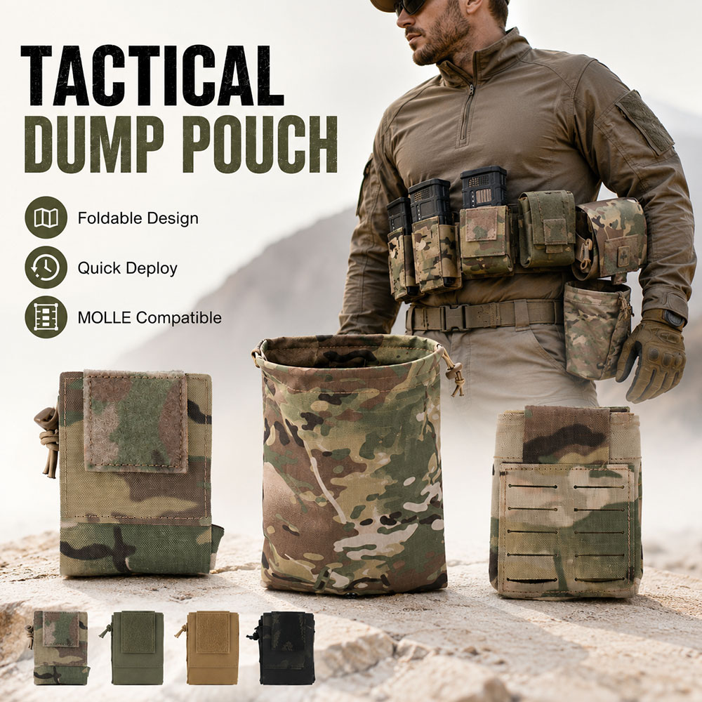 Outdoor Hunting Gear Storage - Bolsa Tática MOLLE Dobrável para Recolha