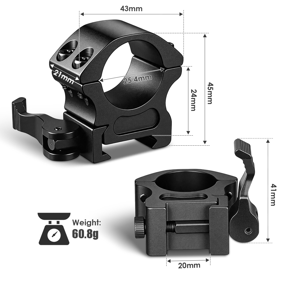Hunting Outdoors - UniqueFire Anéis de Fixação Rápida para