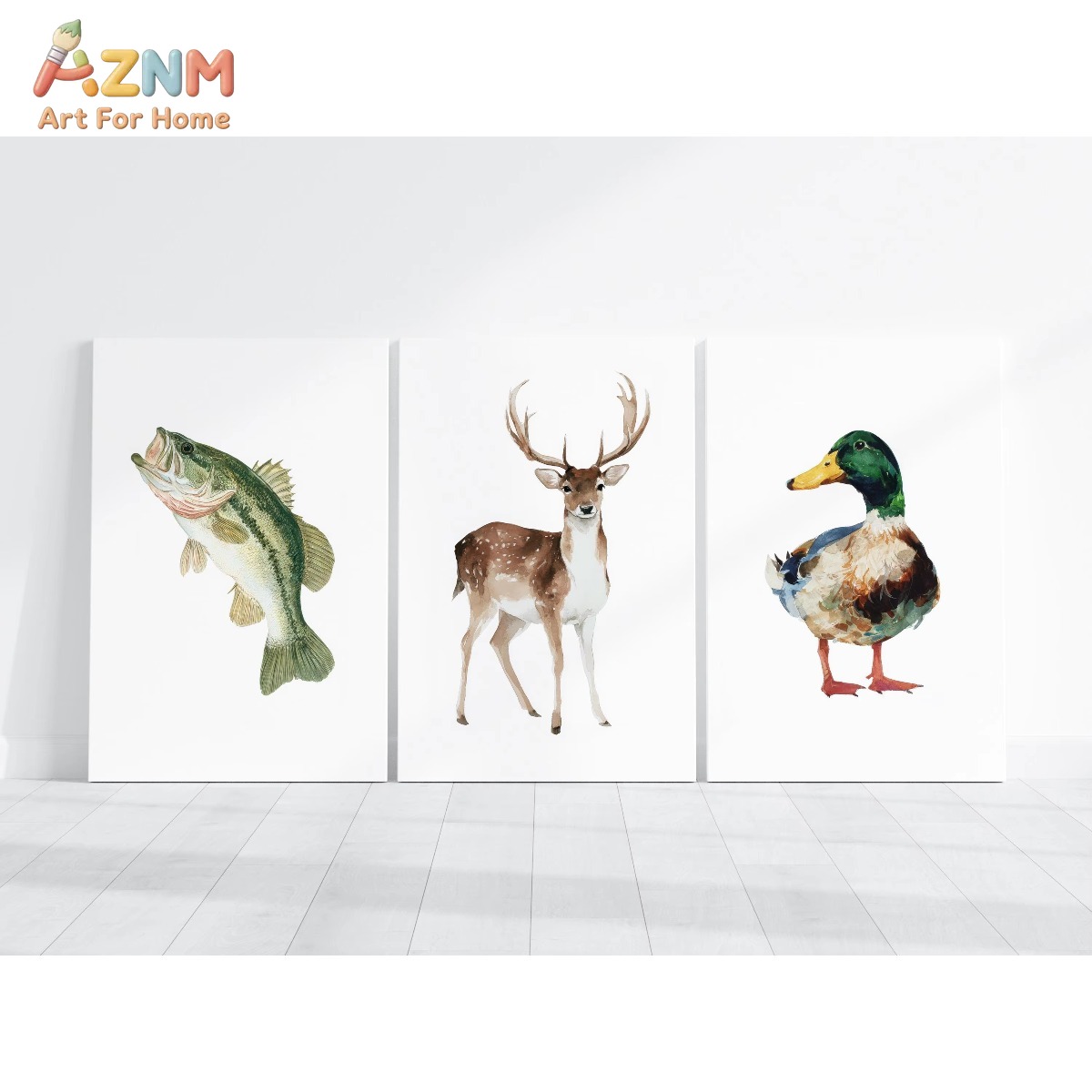 Pôster de Arte em Aquarela AZN - Hunting Outdoor Decor avaliação e preço