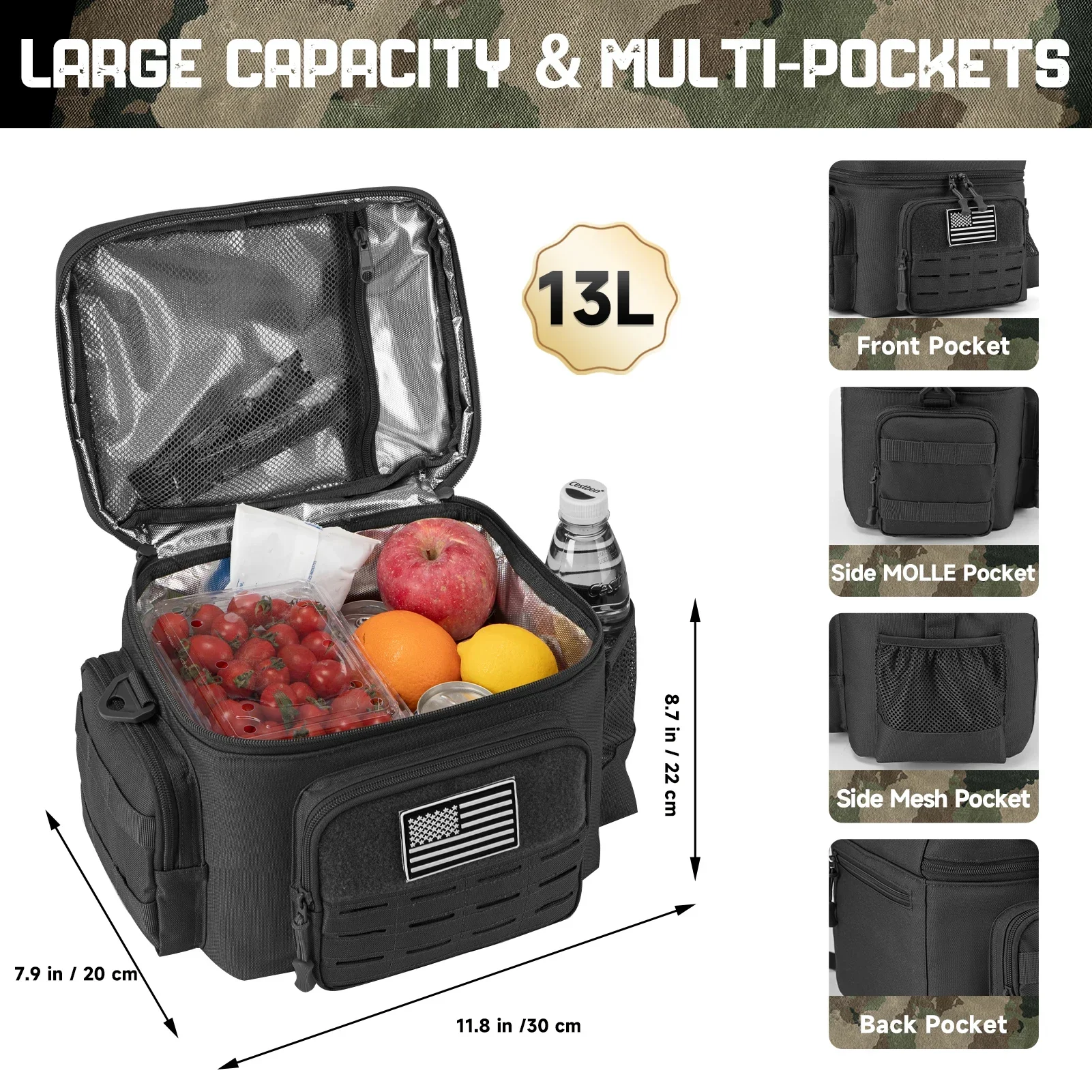 13l tático saco térmico refrig - Outdoor Hunting Gear Storage avaliação e preço
